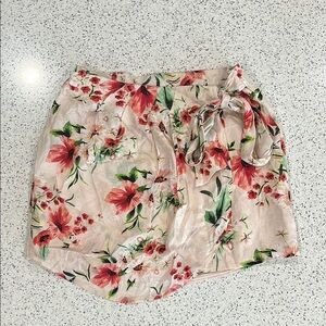 Lenon Floral Wrap Skirt with Tie
